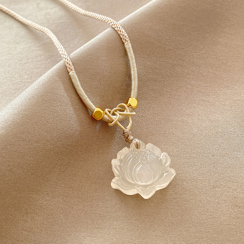 那片海新中式莲花项链女