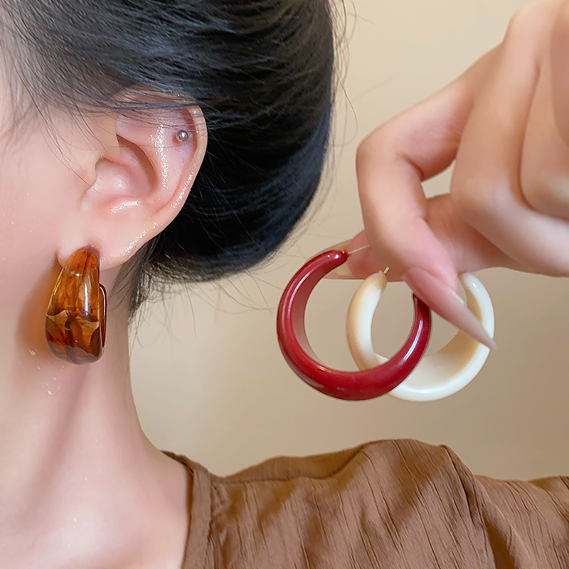 法式c型树脂耳钉2026新款