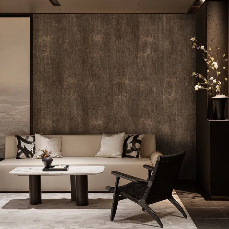 深咖色褐色纹理壁纸复古风客餐厅卧室墙纸艺术感拍照摄影背景墙布,家装主材,定制壁画,淘宝优惠券,粉丝福利购,淘宝优惠卷