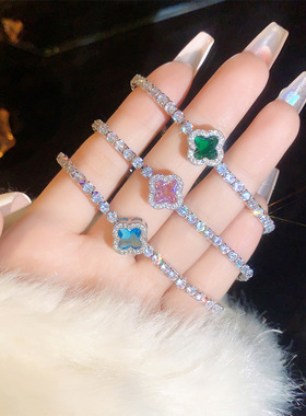 锆石花朵手链女款高级感气质轻奢小众精致配饰2024新款爆款手饰品