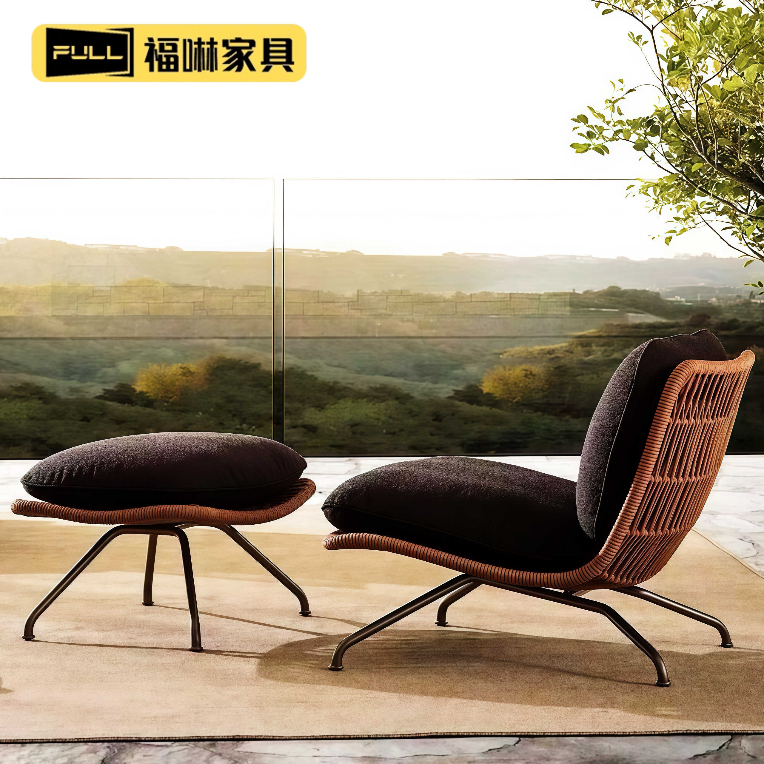 福啉家具户外北欧阳台休闲小沙发茶几组合藤编三件套懒人庭院花园,住宅家具,户外沙发,淘宝优惠券,粉丝福利购,淘宝优惠卷