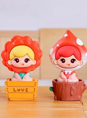 潮玩心愿盆栽盲盒卡通手办办公桌面摆件装饰品节日礼品送厂家直销