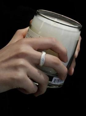 拥抱一棵树烧白开口可调节简约高级戒指男女同款