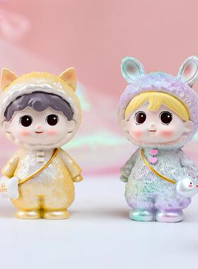 卡通萌萌一小时盲盒卡通潮玩幸福之家手办小摆件家人生日礼物