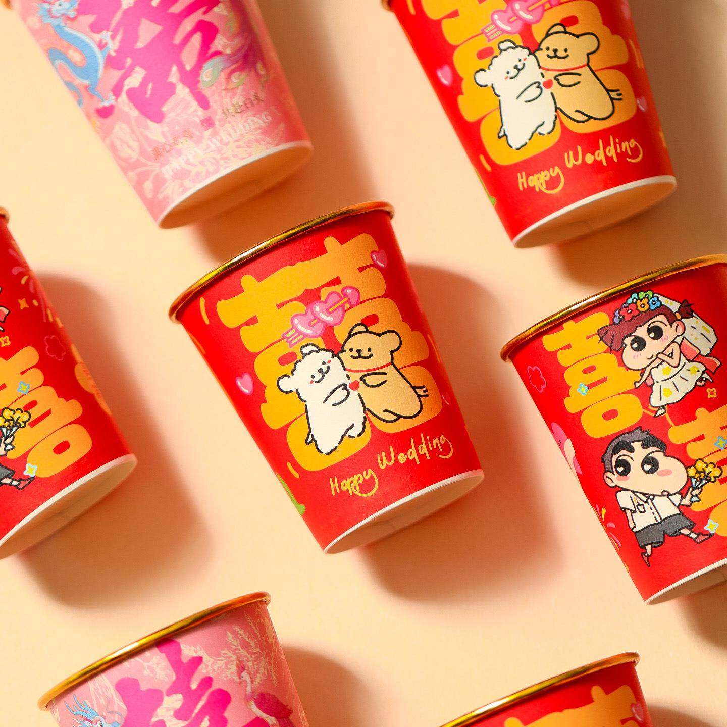 结婚纸杯一次性金箔喜杯子订婚宴家用水杯婚礼敬茶杯婚庆用品大全,节庆用品/礼品,陪嫁用品套装,淘宝优惠券,粉丝福利购,淘宝优惠卷