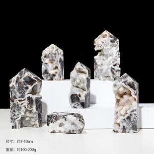 天然水晶矿石闪锌矿手工抛光四棱单尖柱天然矿洞水晶摆件厂家