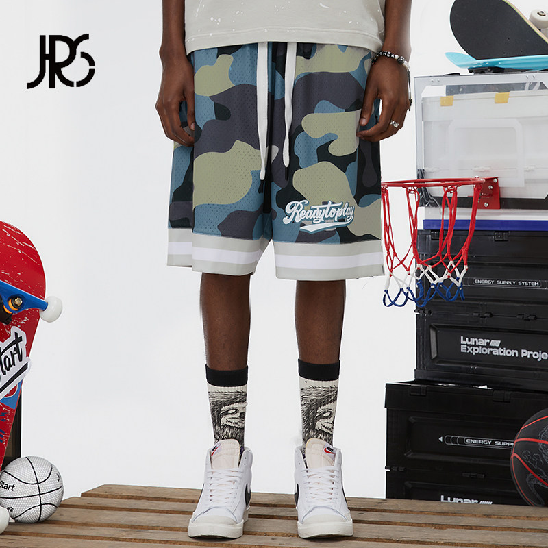 【99任选三件】JRs迷彩蓝短裤极简气质宽松休闲五分裤潮牌  薄款