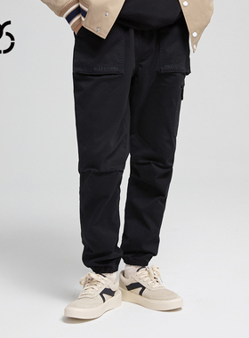 WCC 半立体工装裤 潮流 纯色休闲中腰长裤黑色