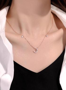 八芒星月亮项链女轻奢小众新款配饰闺蜜生日情人节送女友礼物