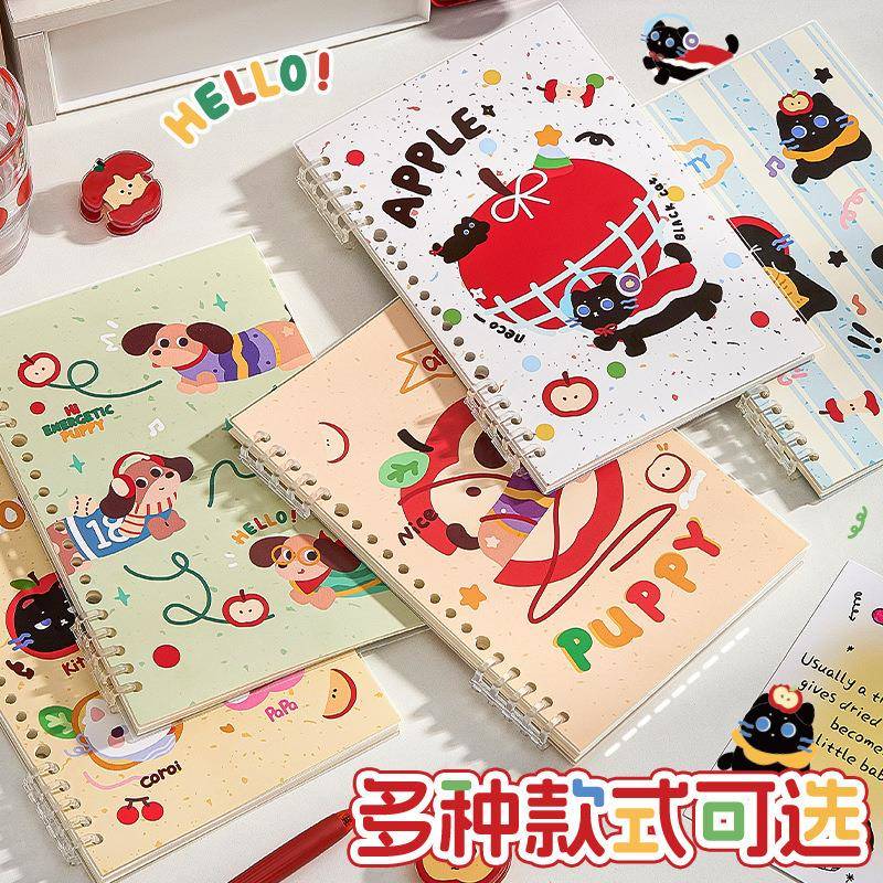高颜值不硌手线圈笔记本学生b5卡通加厚横线记事本子A5活页日记本