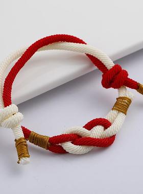 同心结手链一对情侣中国风学生定情信物长相思设计编织手绳礼物