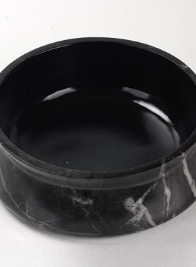 仿大理石水果盘客厅茶几糖果盘样板房客厅餐厅家居装饰工艺品摆件