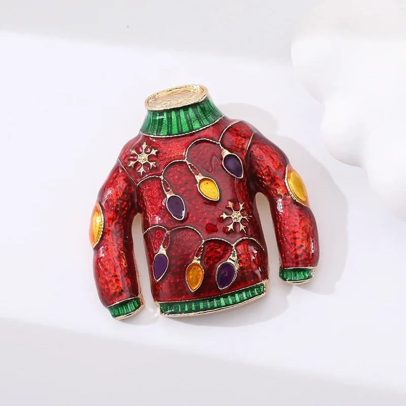 节日红毛衣胸针创意设计珠宝别针个性圣诞礼物服装配胸花