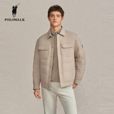 POLOWALK冬季新品轻薄翻领羽绒服