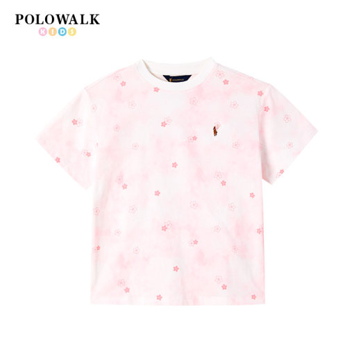 POLOWALK女童宽松休闲印花t恤衫
