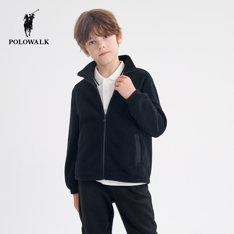 商场同款男童时尚立领摇粒绒外套