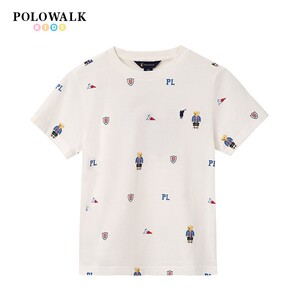 POLOWALK男童夏季印花短袖T恤衫