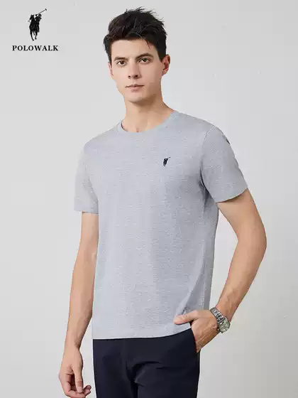 Polowalk Men's Short-Sleeved T-Shirt 2024 Summer New Style Paul Sports Casual Versatile Round Neck Half-Sleeved Top