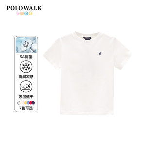 POLOWALK男童宽松透气圆领t恤衫
