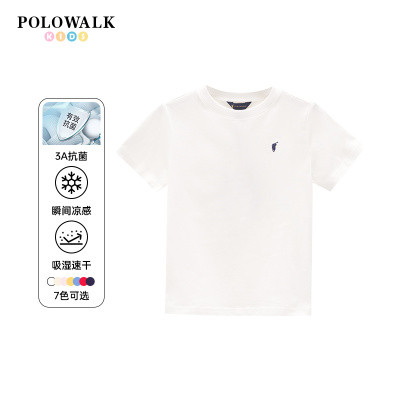 POLOWALK男童宽松透气圆领t恤衫