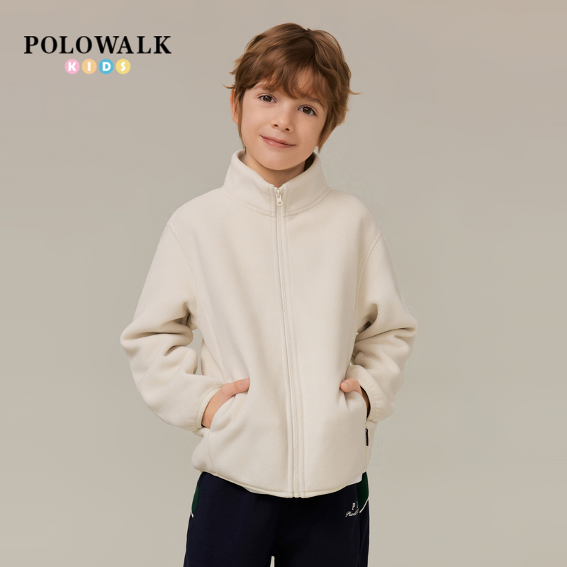 POLOWALK男童时尚立领摇粒绒外套