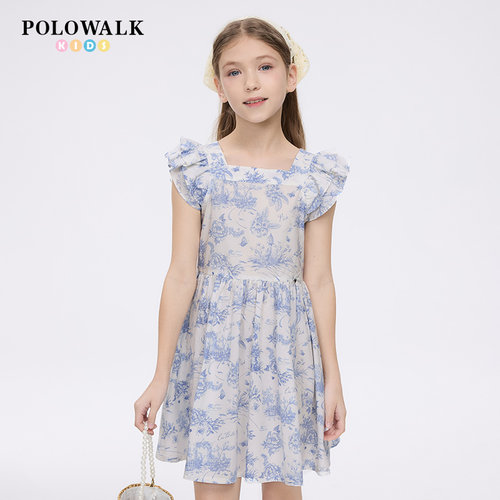 POLOWALK女童小清新短袖连衣裙子