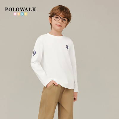 POLOWALK男童运动休闲长袖T恤潮
