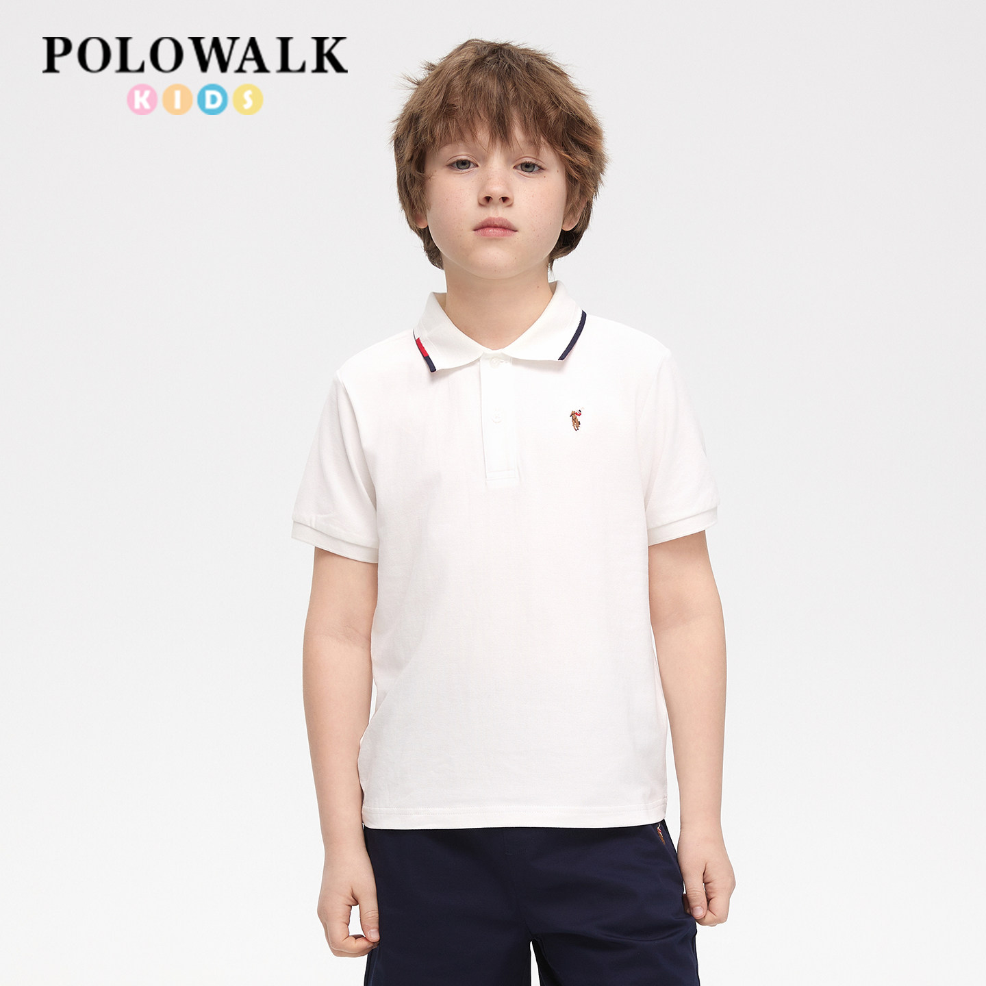 POLOWALK童装男童短袖polo衫夏季新款保罗儿童百搭翻领t恤上衣潮