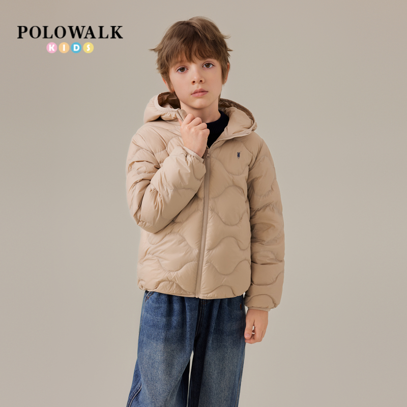 POLOWALK男童时尚连帽保暖羽绒服