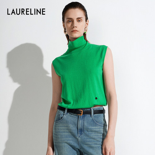 LAURELINE/洛瑞琳2025年秋季新款高领针织背心女日常针织衫