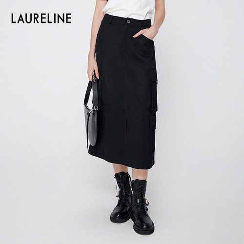 LAURELINE/洛瑞琳长半裙2025年夏季新款通勤时尚休闲遮肉半身裙女