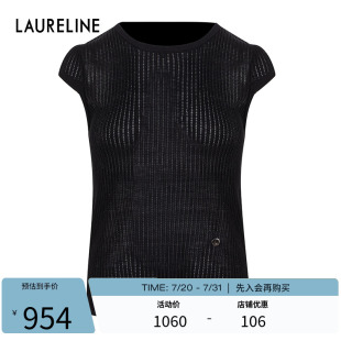通勤羅紋套頭短袖 LAURELINE 新款 女修身 洛瑞琳2025春季 顯瘦T恤女