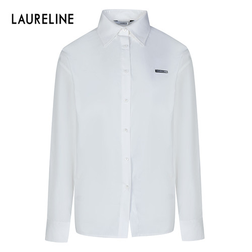 LAURELINE/洛瑞琳2025年秋季新款百搭简约日常通勤绿色长袖衬衫女