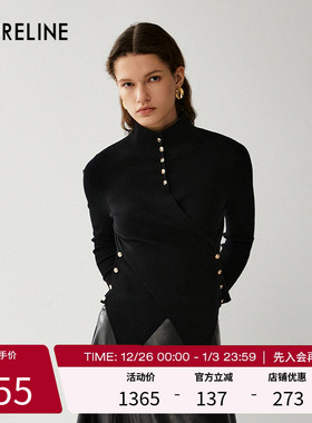 LAURELINE/洛瑞琳年秋季新款百搭简约套头针织衫女毛衫日常