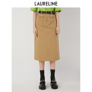 LAURELINE 新款 商场同款 淑女气质裙子 洛瑞琳A字长半裙2023年秋季