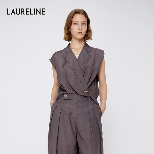 LAURELINE/洛瑞琳上衣2025年夏季新款无袖宽松显瘦休闲时髦衬衫女