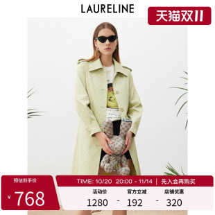 开叉设计修身 新款 气质外套女 洛瑞琳直筒风衣2023年春季 LAURELINE