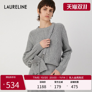 新款 2023冬季 保暖极简风高级感上衣女 洛瑞琳绵羊毛毛衫 LAURELINE