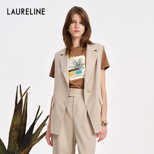 LAURELINE/洛瑞琳时髦高级感马夹年春季新款法式复古上衣女