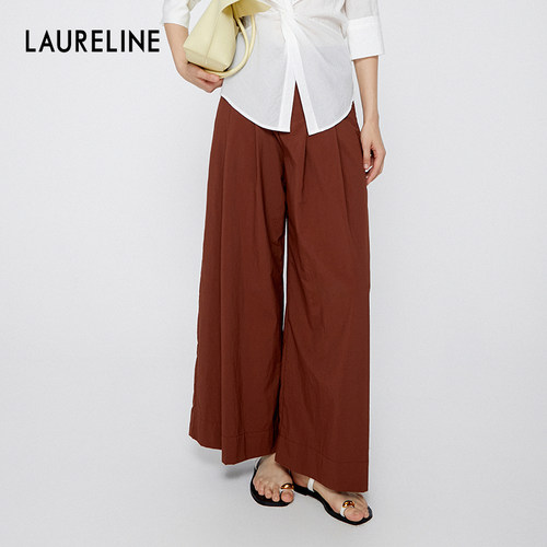 LAURELINE/洛瑞琳2025年夏季新款百搭简约休闲裤女日常通勤长裤女