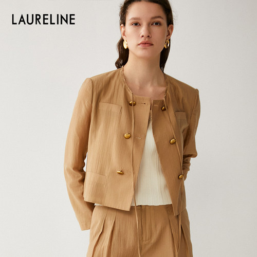 LAURELINE/洛瑞琳年秋季新款百搭简约短外套气质优雅上衣女