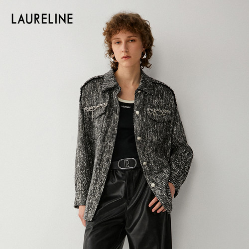 LAURELINE/洛瑞琳衬衫冬季百搭气质上衣潮奢小香风通勤收腰上衣女