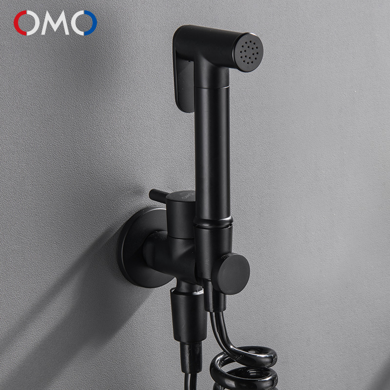 omo全铜增压喷枪马桶黑色浴室