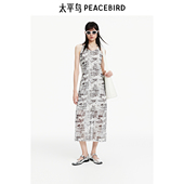 网纱满印连衣裙H型裙无袖 太平鸟女装 夏季 裙A3FAE2607