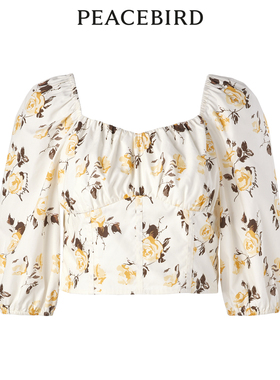 太平鸟女装年秋季法式印花衬衫A1CDD3115