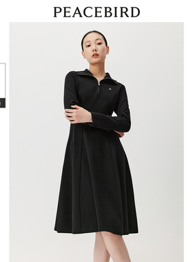太平鸟女装春季针织翻领连衣裙A1FAD4338