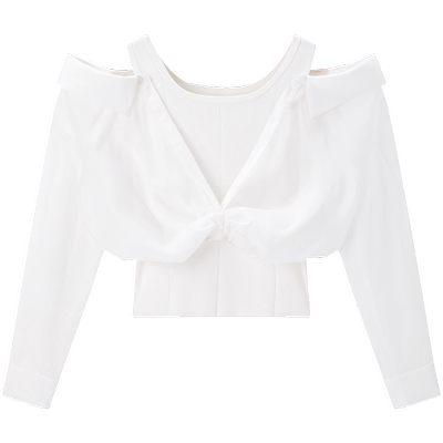 太平鸟长袖衬衫雪纺衫