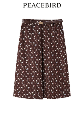 【商场同款】太平鸟女装2023年冬季新款品质印花长裙A1GFD4383