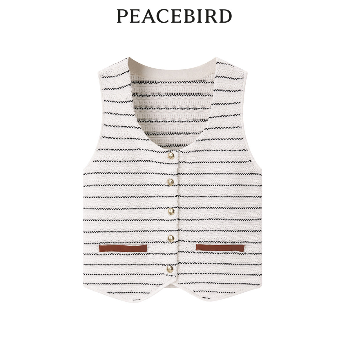 太平鸟女装2024年春季新款条纹背心A1EFE1329,女装/女士精品,毛针织衫,淘宝优惠券,粉丝福利购,淘宝优惠卷