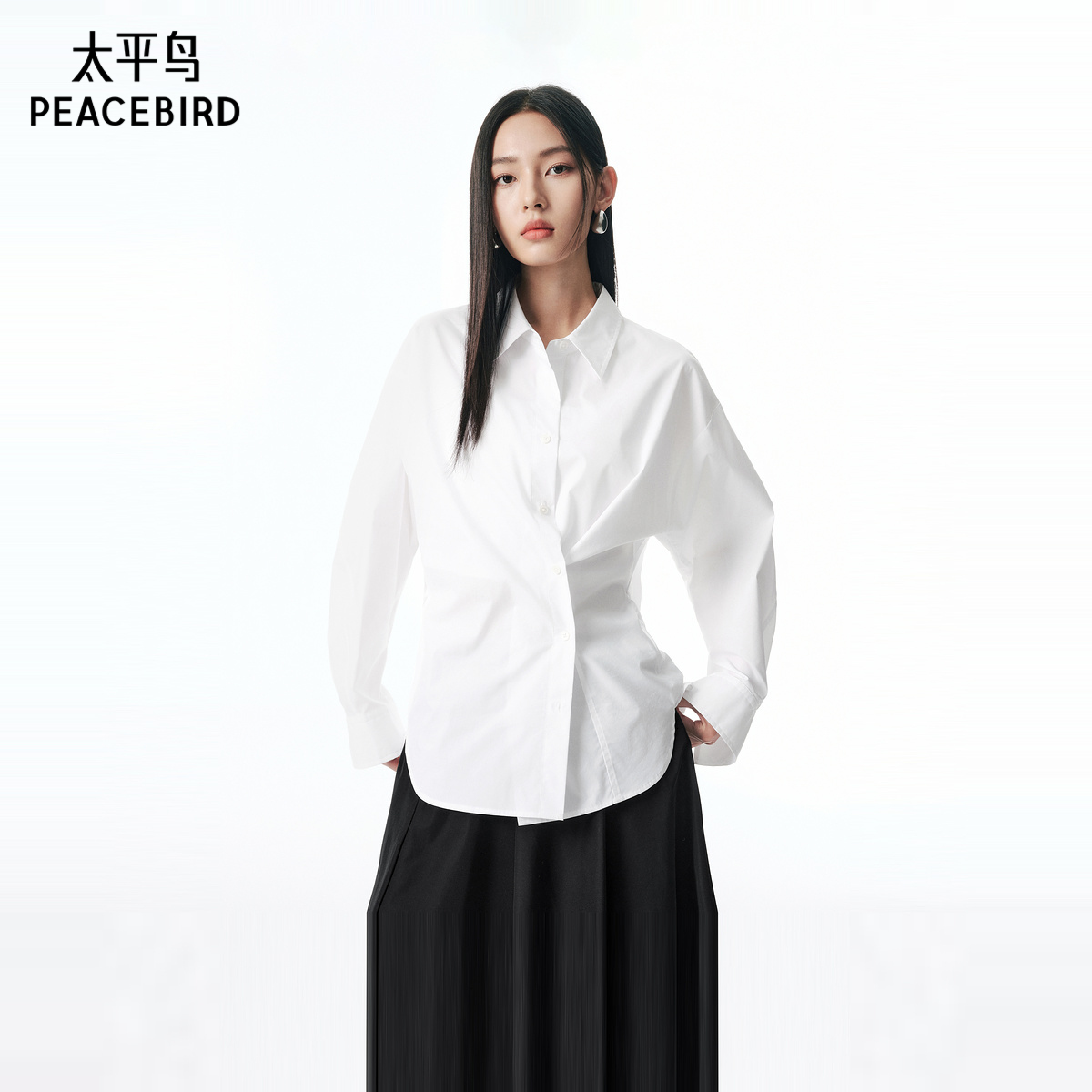【商场同款】太平鸟25秋新款索罗娜腰部可调节纽扣衬衫A3CAF3220